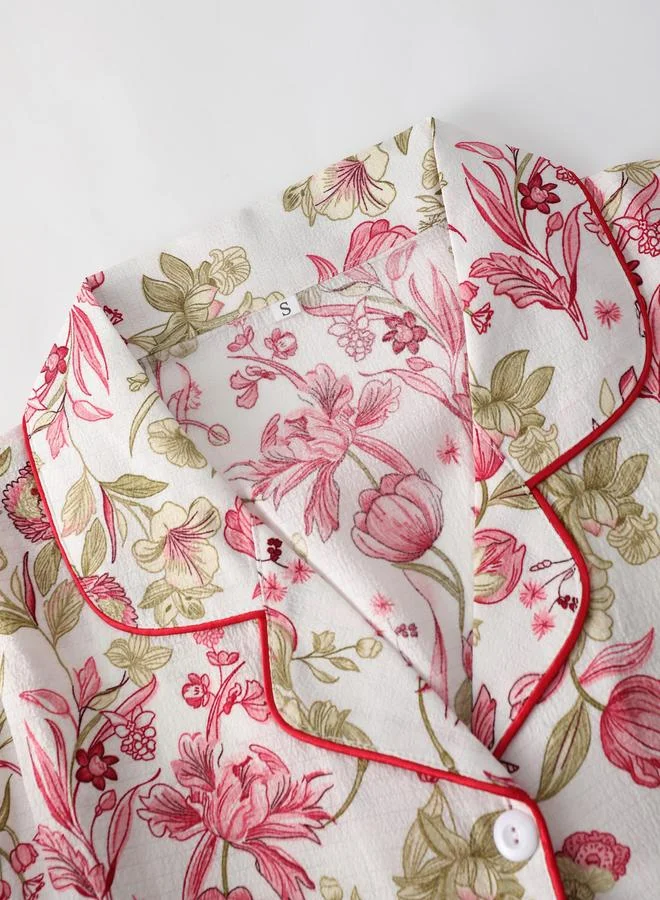 Take Two Women Floral Print Shirt and Pyjama Set